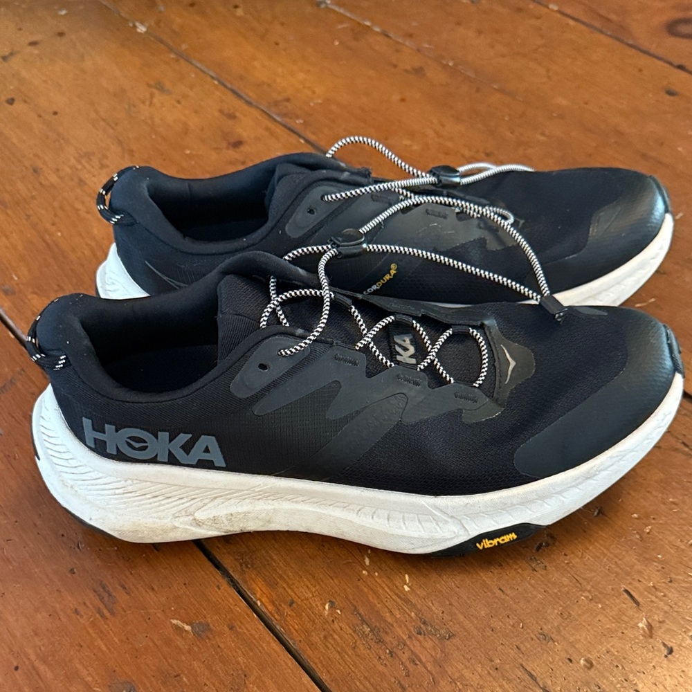 Hoka Black and White Athletic Shoes